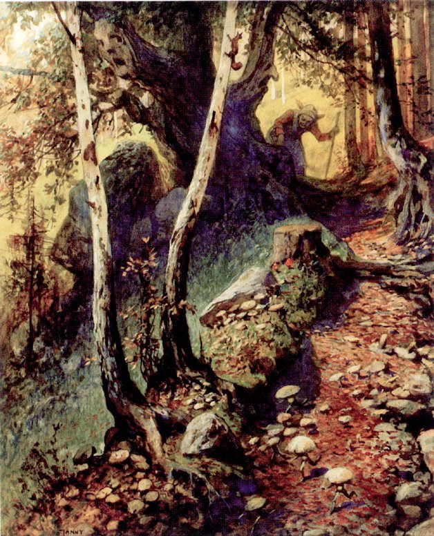 Hunting Mushrooms in the Old Forest by Georg Janny