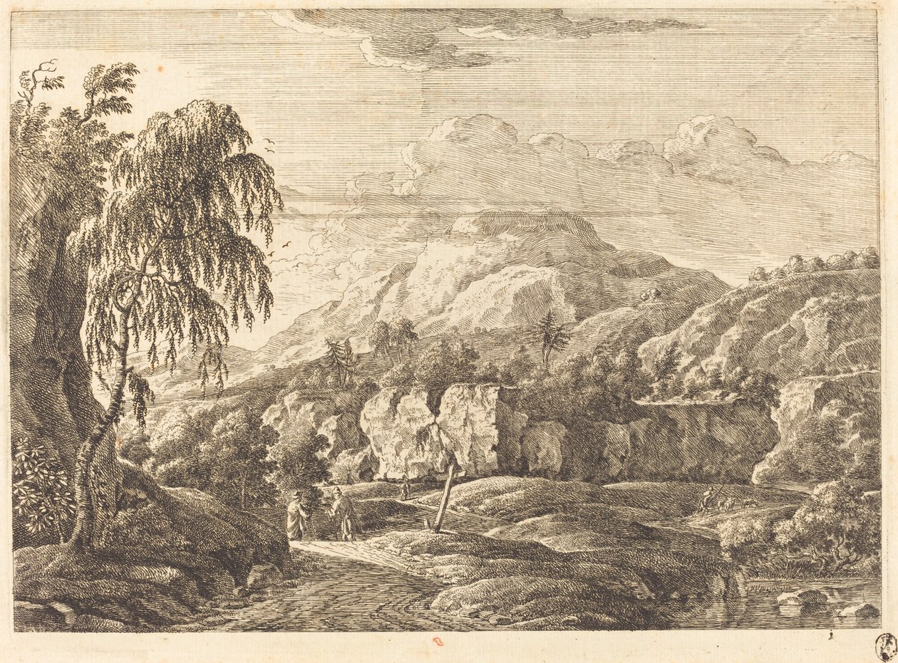 Landscape with Cross and Figures by Georg Eisenmann