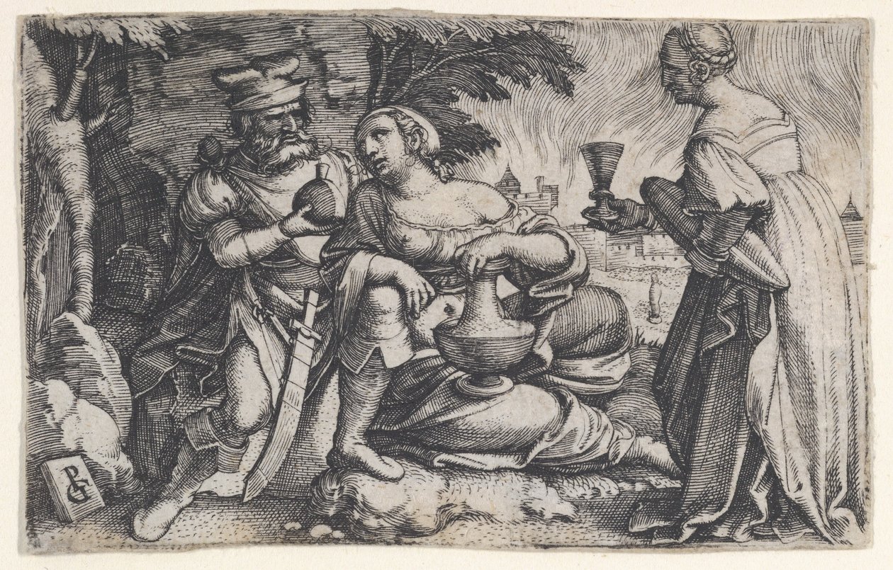 Lot and His Daughters by Georg Pencz