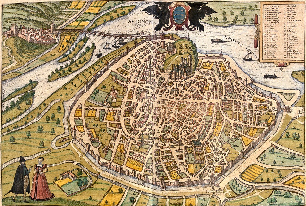 Avignon, France by Georg and Hogenberg Franz (1535 90) Braun