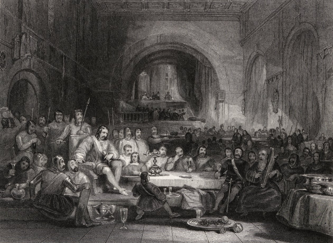 Prince Llewellyn and His Barons, engraved by William Radclyffe by George Cattermole