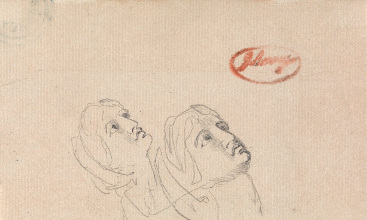 Two Heads Looking Up by George Romney