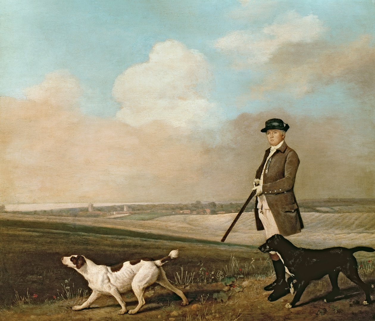 Sir John Nelthorpe, 6th Baronet out Shooting with his Dogs in Barton Field, Lincolnshire, 1776 by George Stubbs