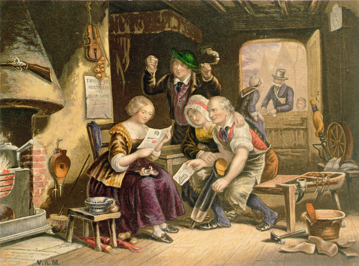 News from Home, 1854 by George Baxter