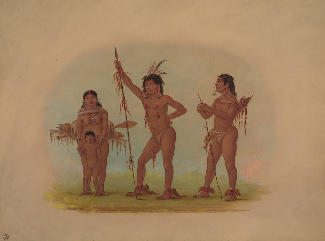 Four Mura Indians by George Catlin