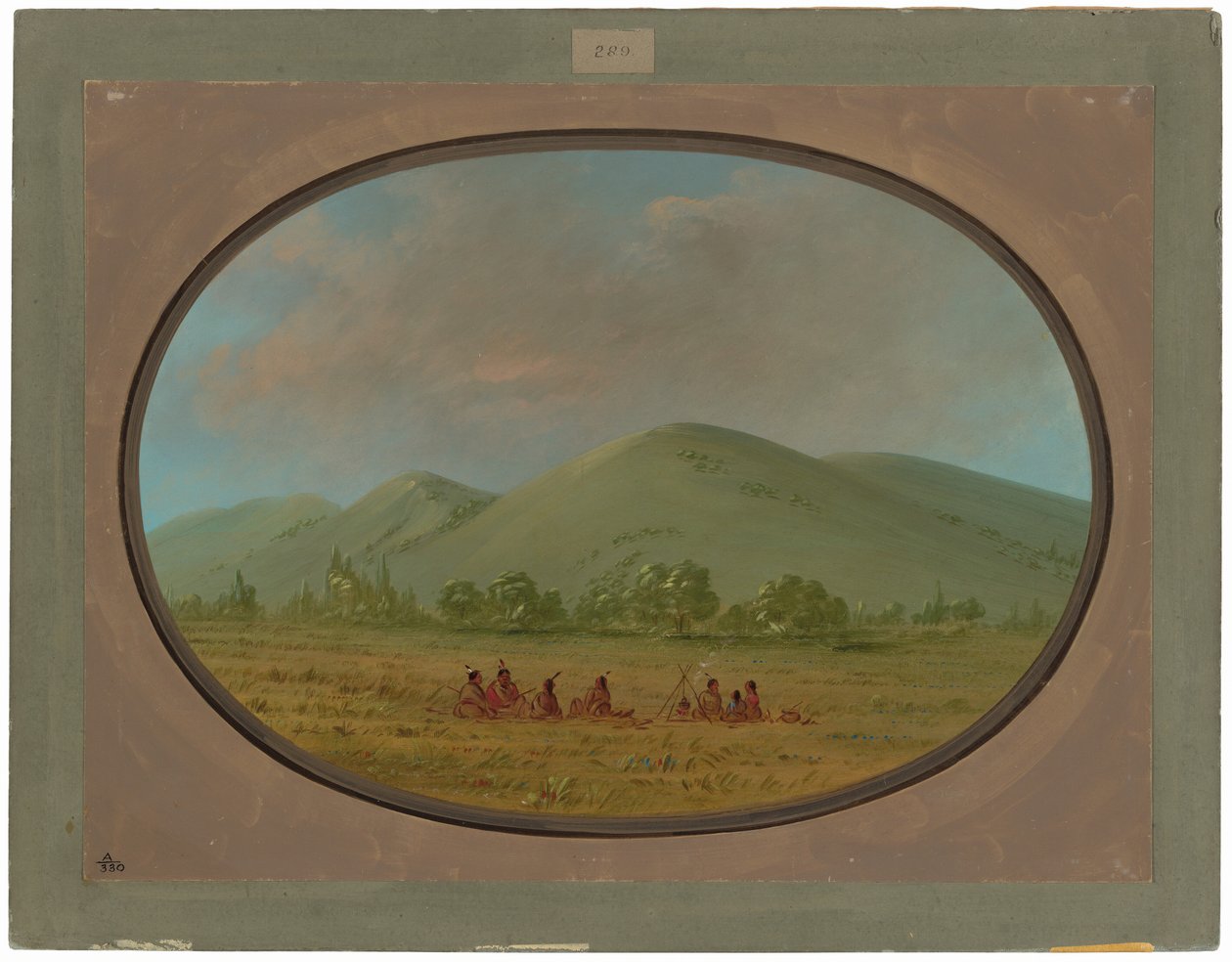 Nishnabotana Bluffs, Upper Missouri by George Catlin