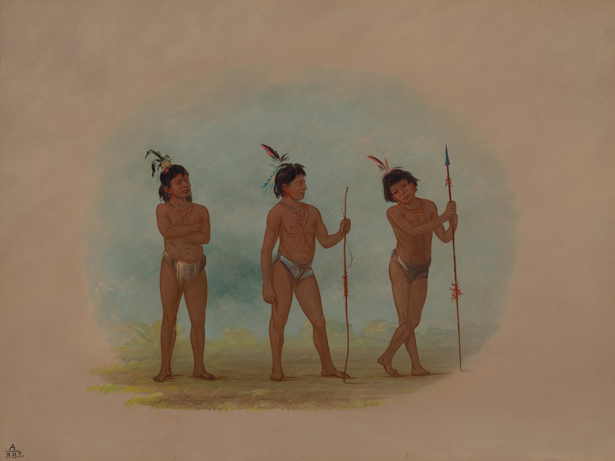 Three Auca Children by George Catlin