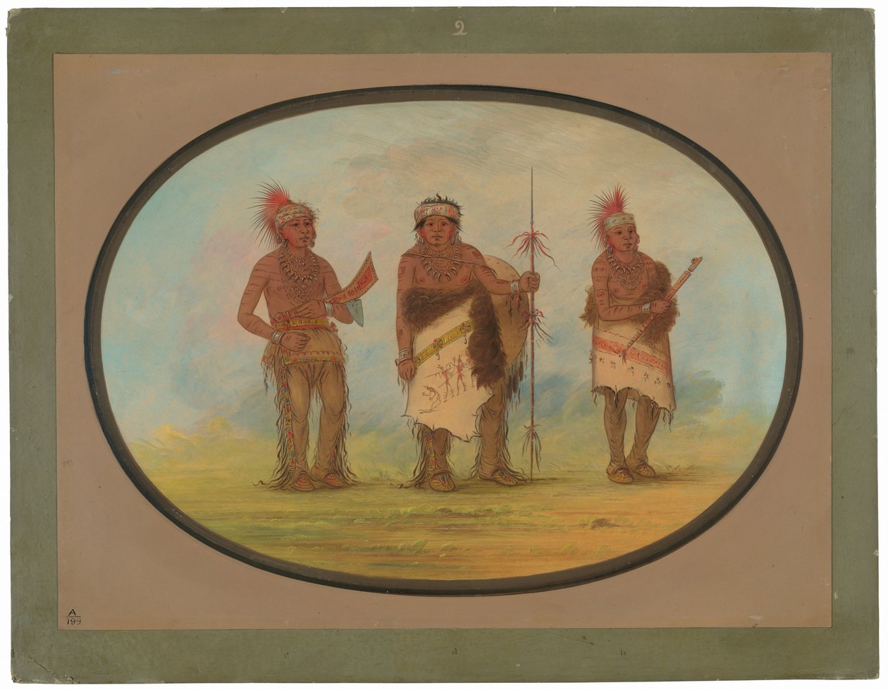 Three Iowa Indians by George Catlin