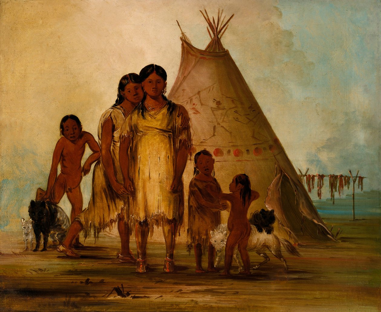 Two Comanche Girls by George Catlin