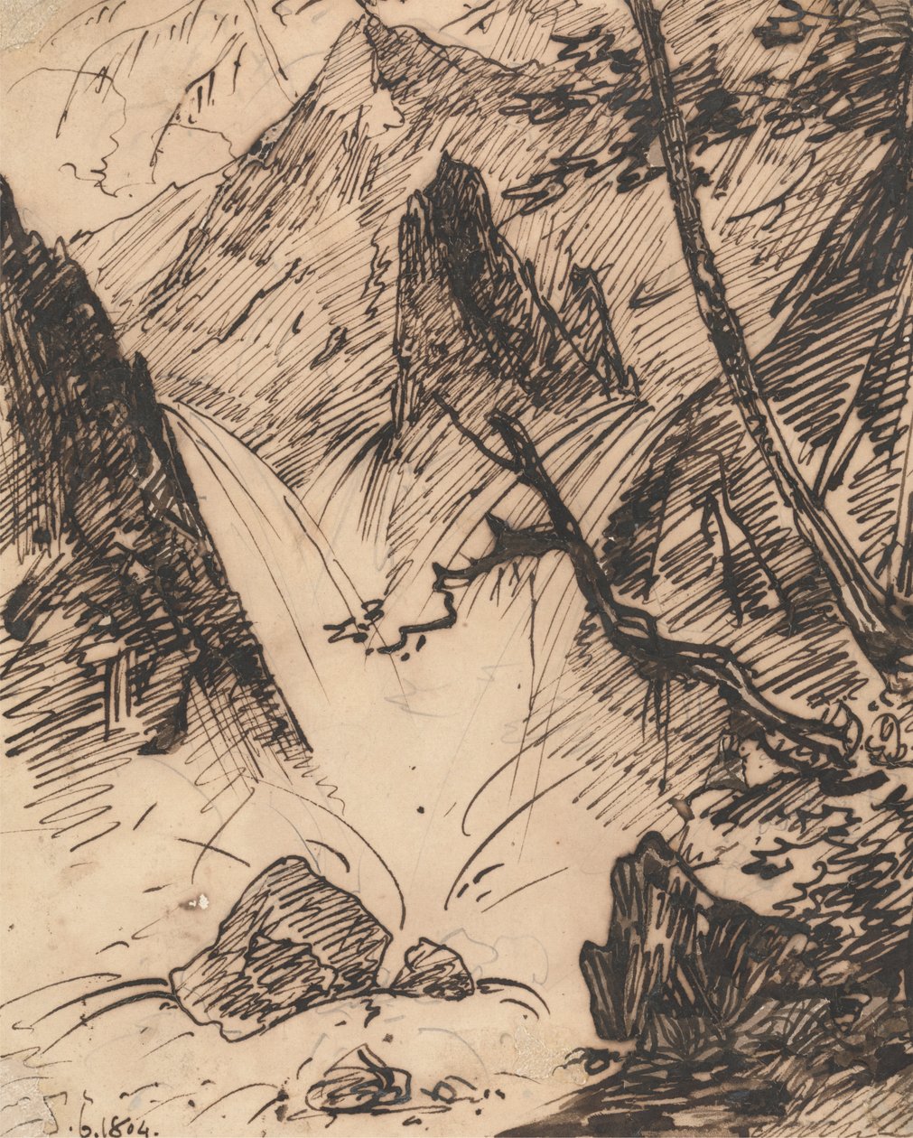 An Indian Torrent by George Chinnery