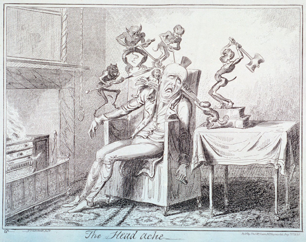 The Head Ache by George Cruikshank