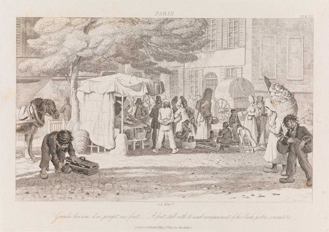 Fruit Stall, Paris, c.1821 by George Robert Lewis