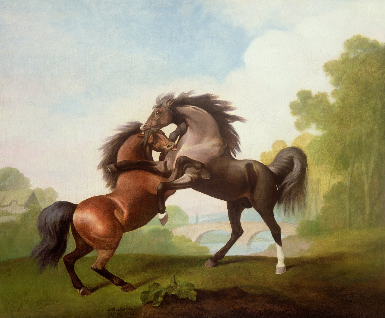 Horses Fighting by George Stubbs