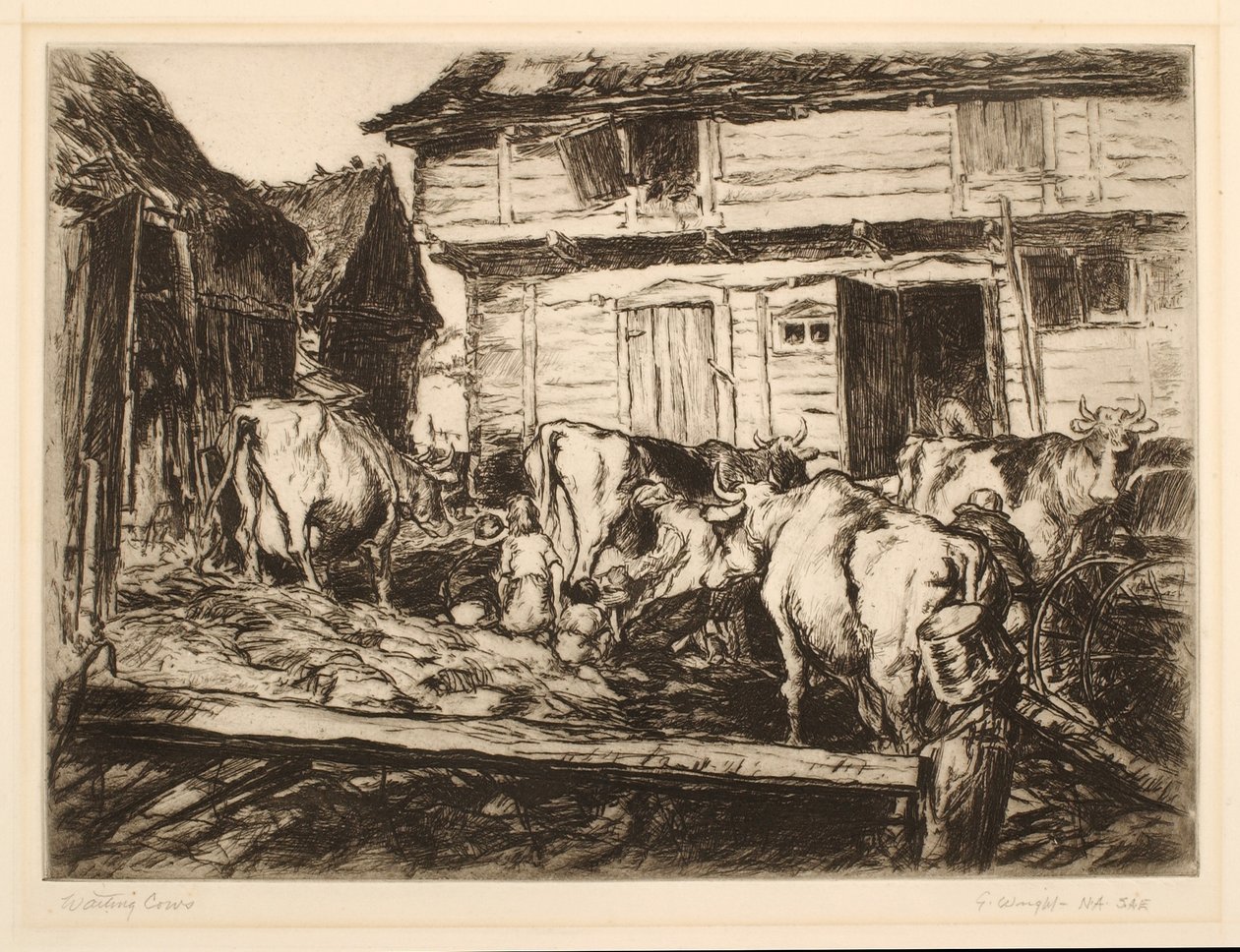 Waiting Cows by George Wright