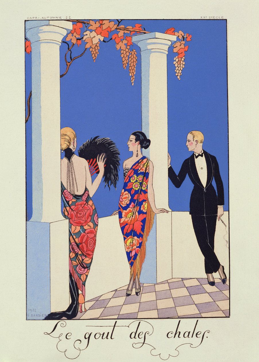 The Taste of Shawls by Georges (after) Barbier