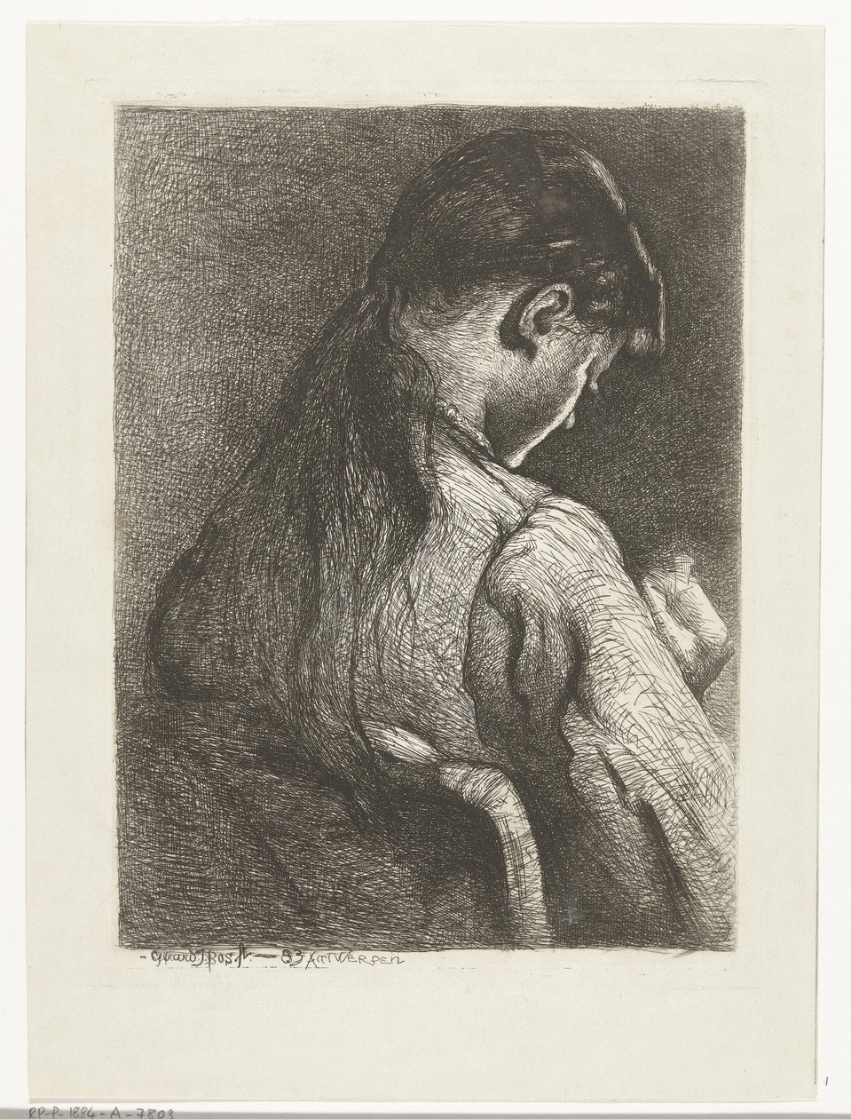 Sitting Girl, Seen from Behind by Gerard Jan Bos