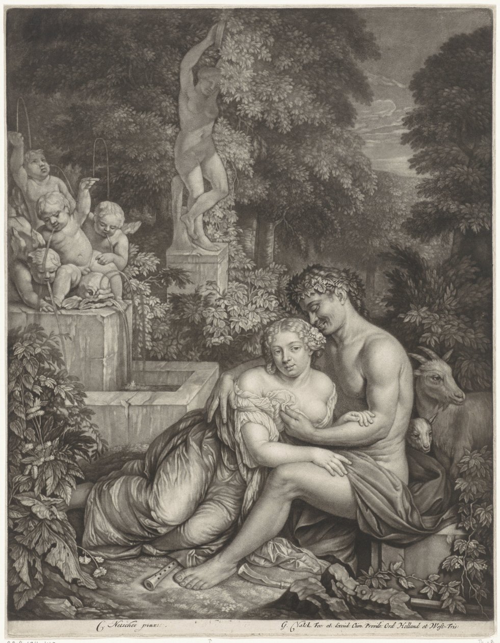 Vertumnus and Pomona by Gerard Valck