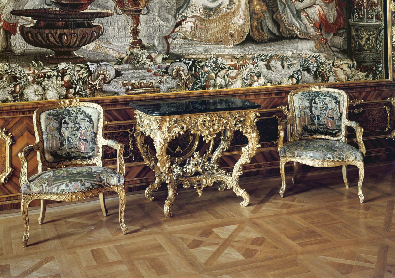 Console Table and Two Armchairs, 1745 by German School