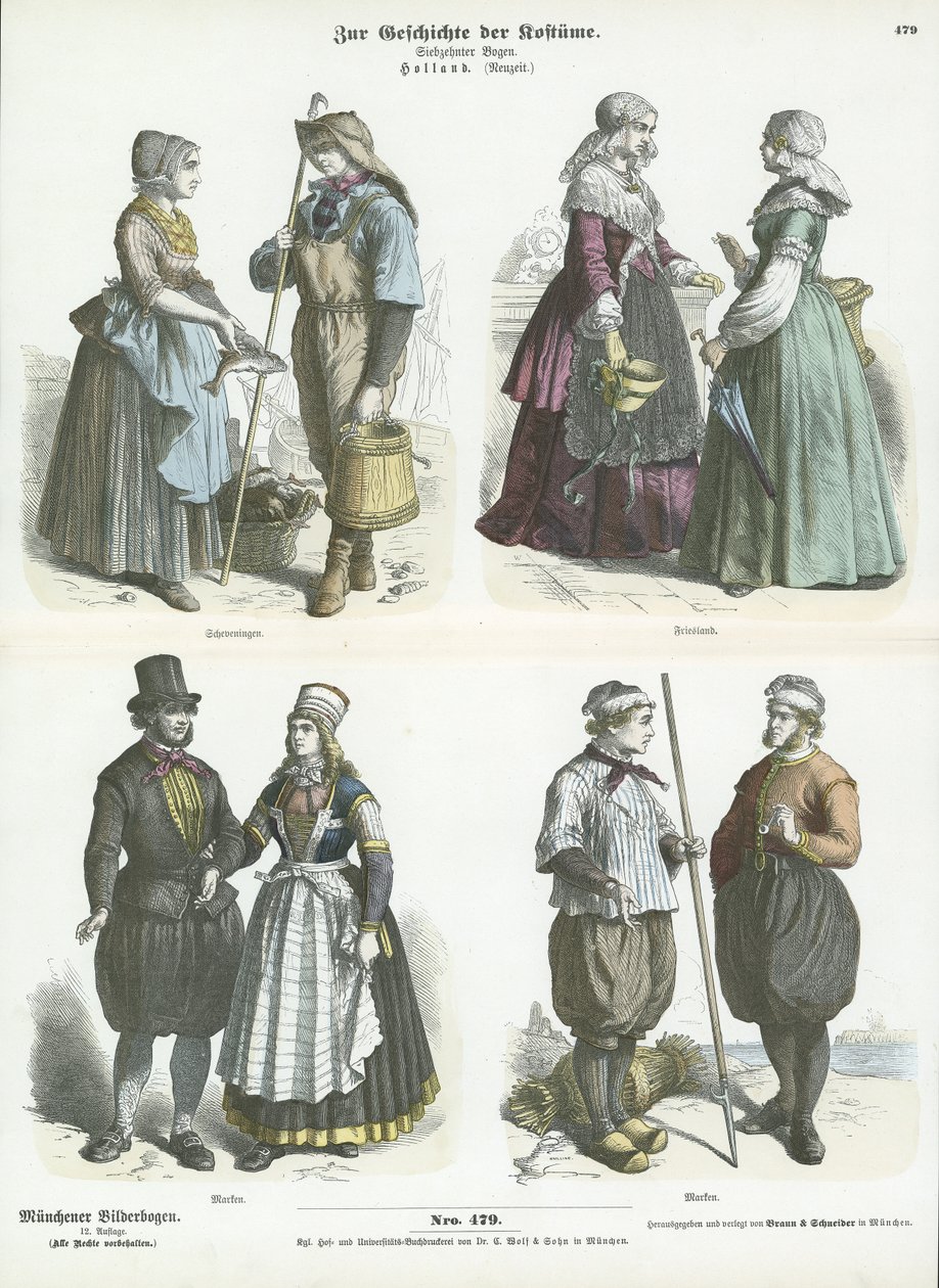 Dutch Costumes, 19th Century by German School