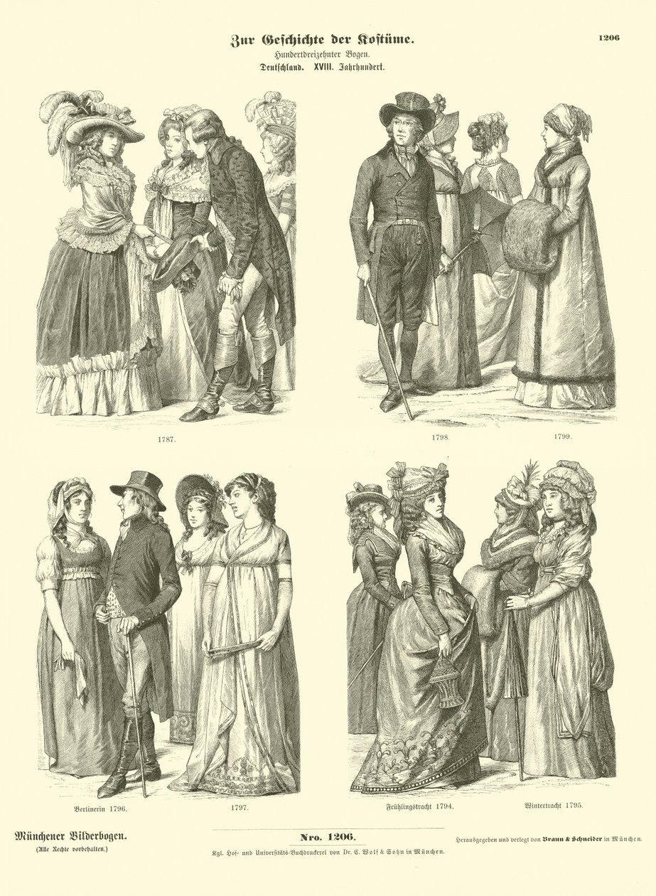 German Costumes, Late 18th Century by German School