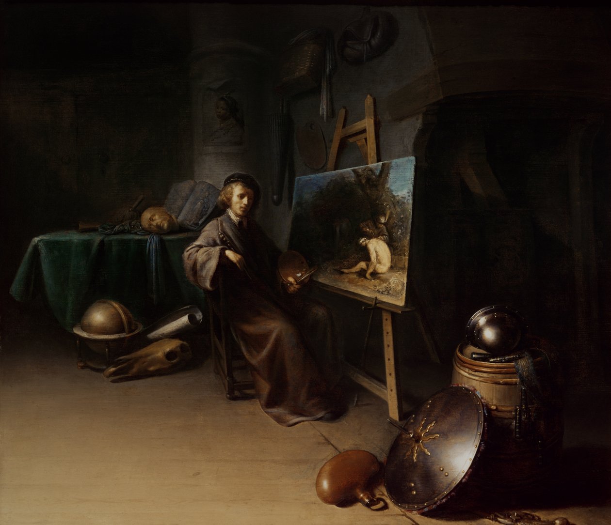 Artist in his studio by Gerrit Dou