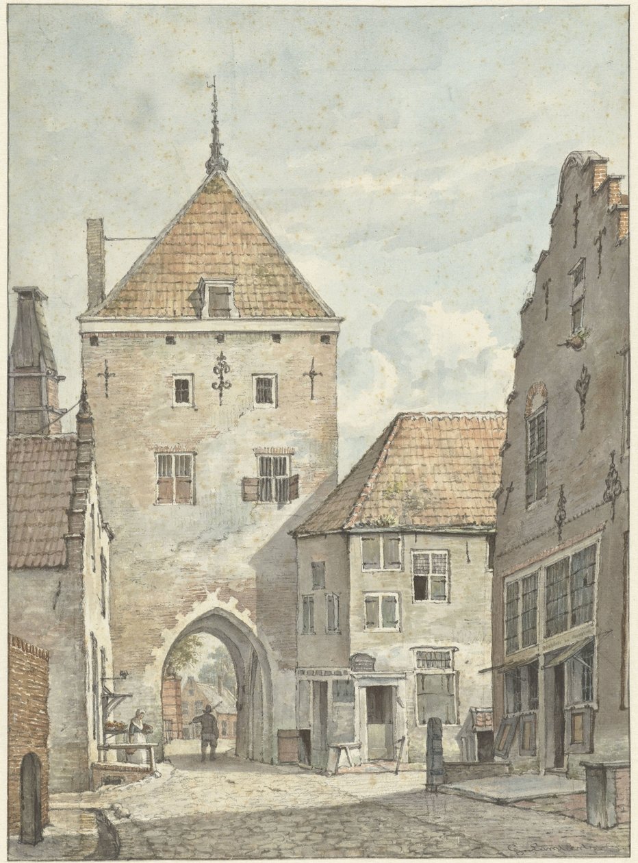 The Land Gate at Vianen by Gerrit Lamberts