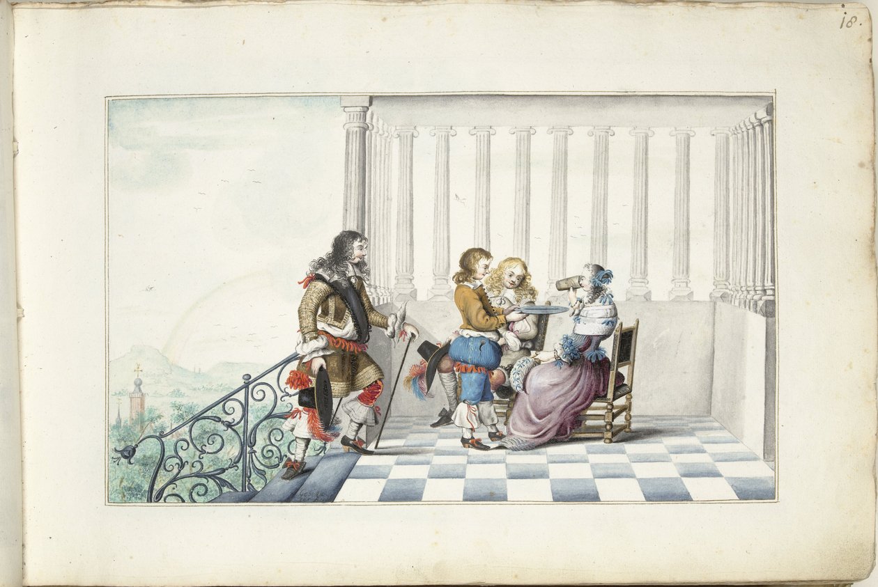 Company on a Terrace by Gesina ter Borch