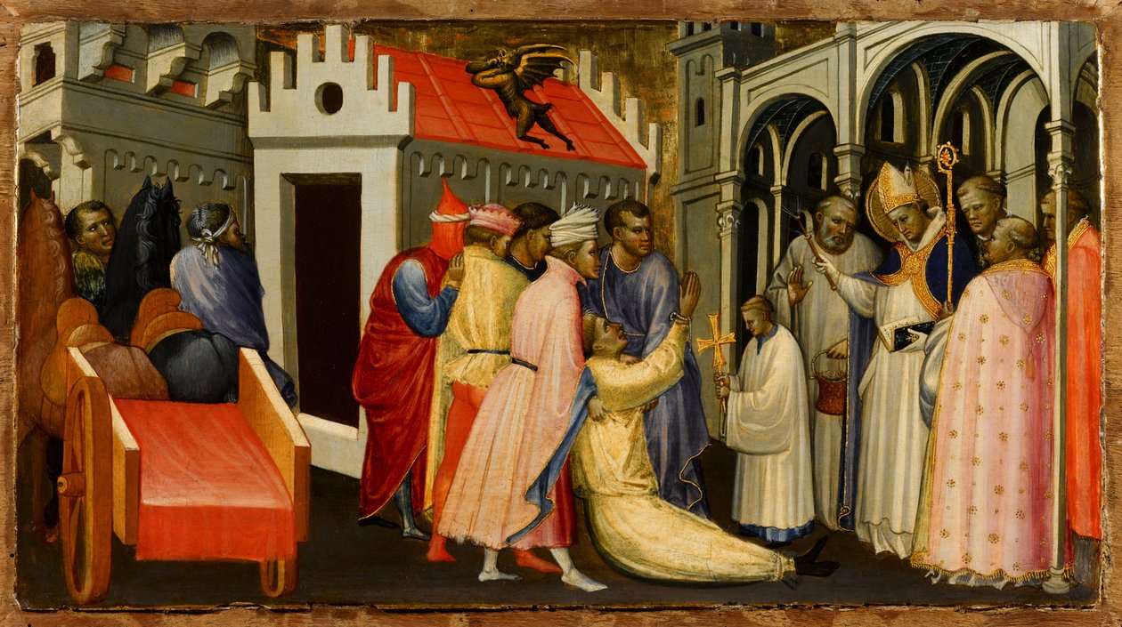 Saint Hugh of Lincoln Exorcises a Man Possessed by the Devil by Gherardo Sternina