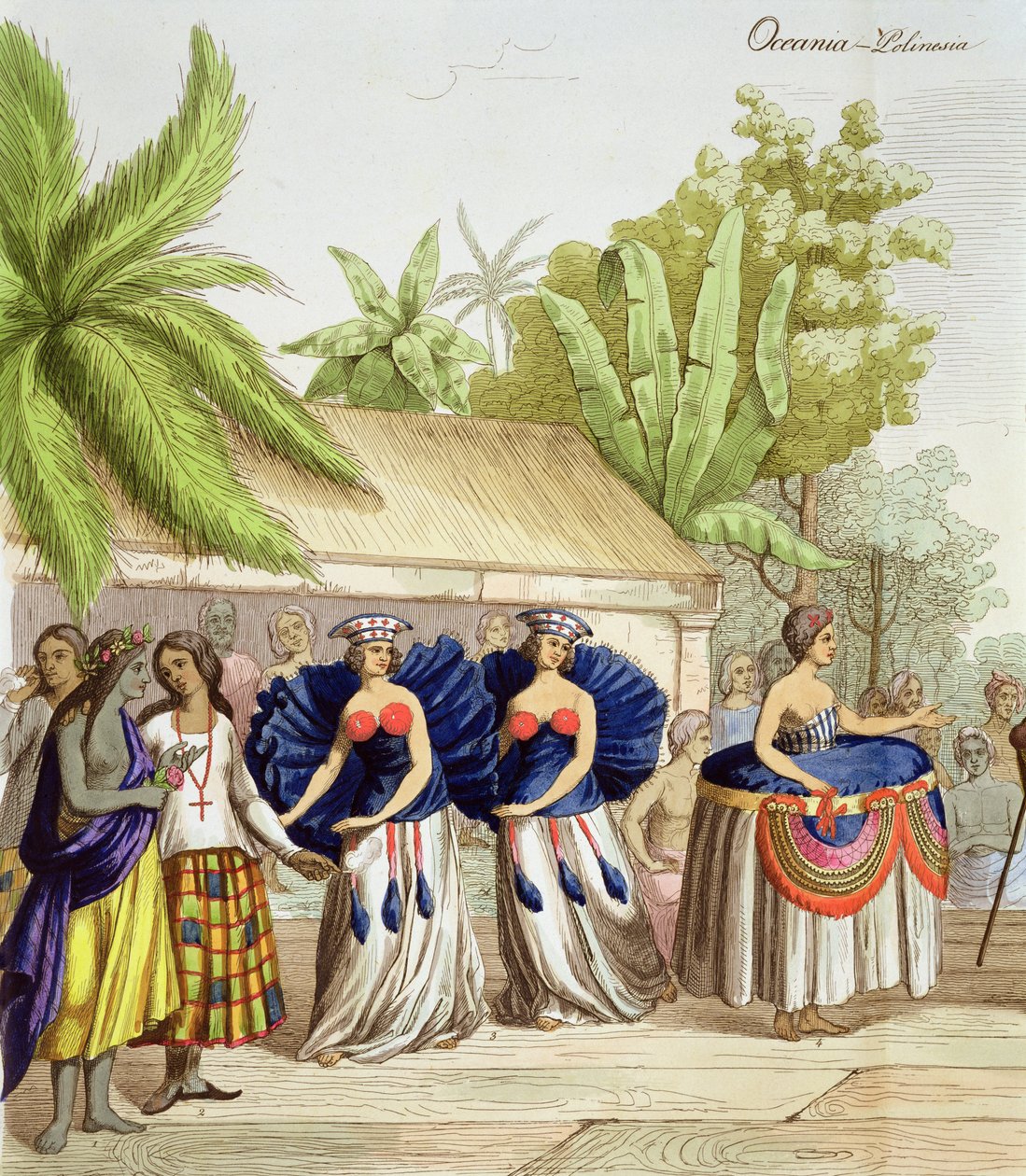 Polynesian Dancing Girls, engraved by A. Bernati by Giacomo Casa