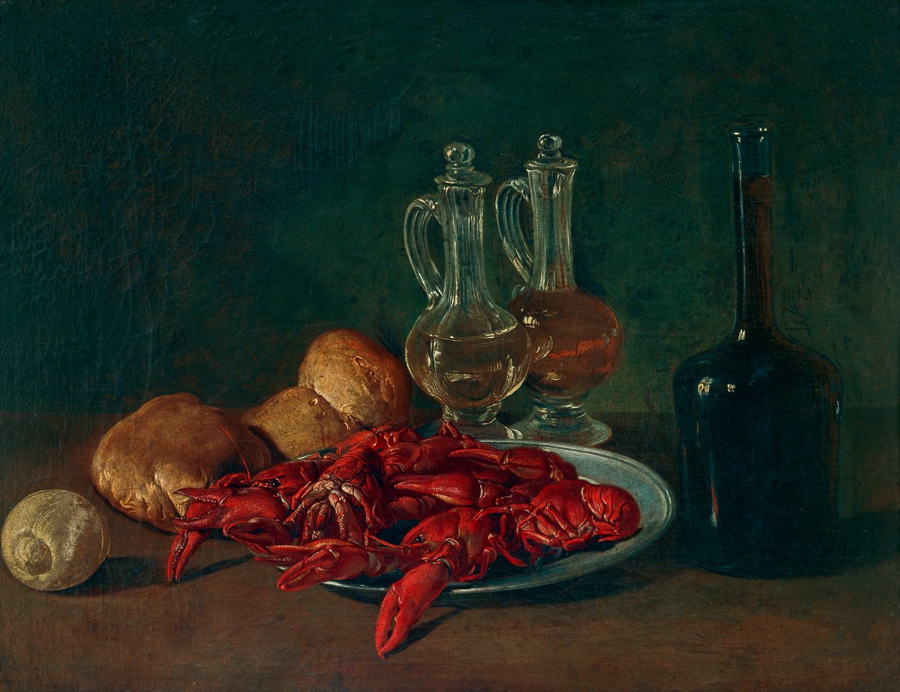Shrimps on a plate by Giacomo Ceruti