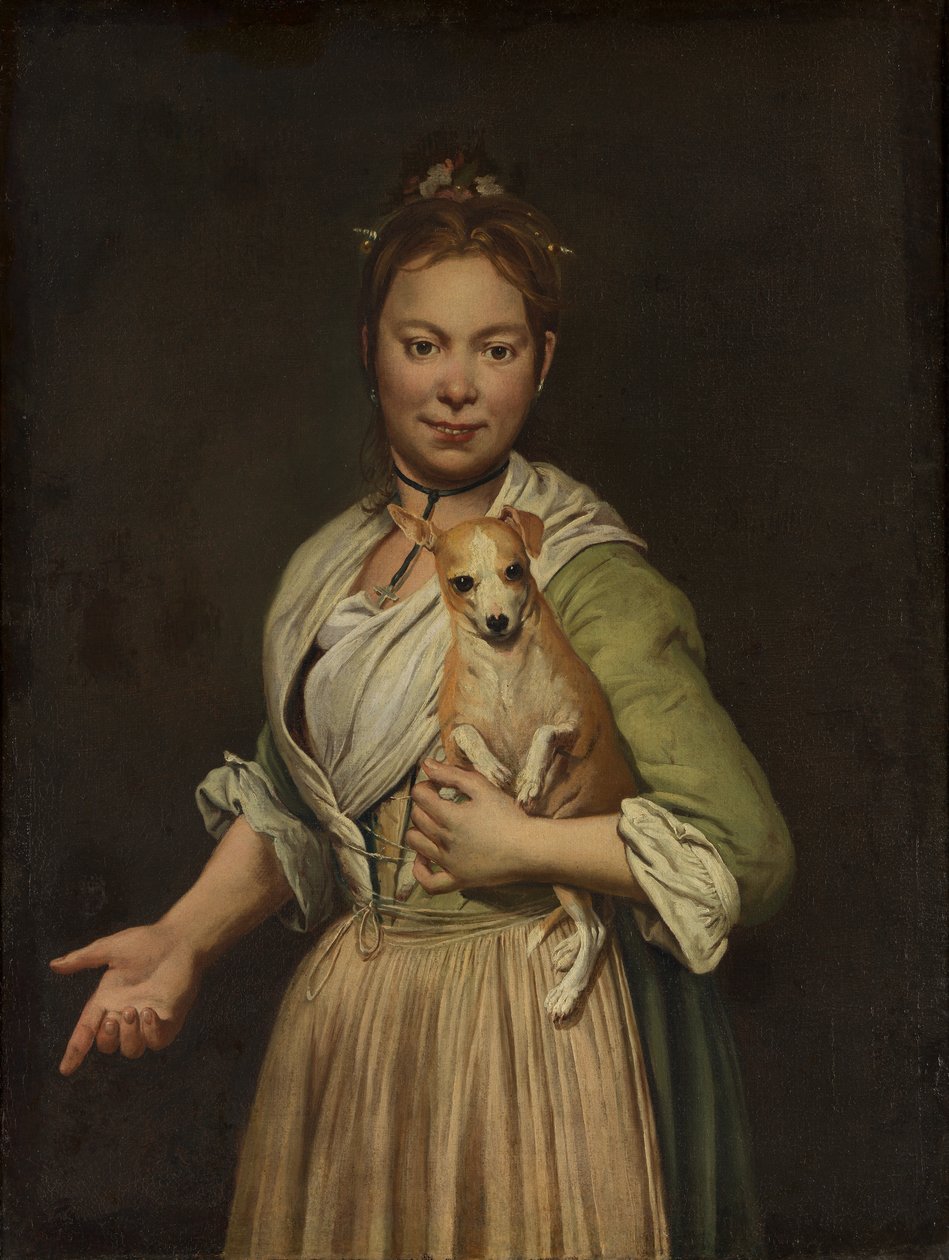 A Woman with a Dog, 1740s by Giacomo Ceruti