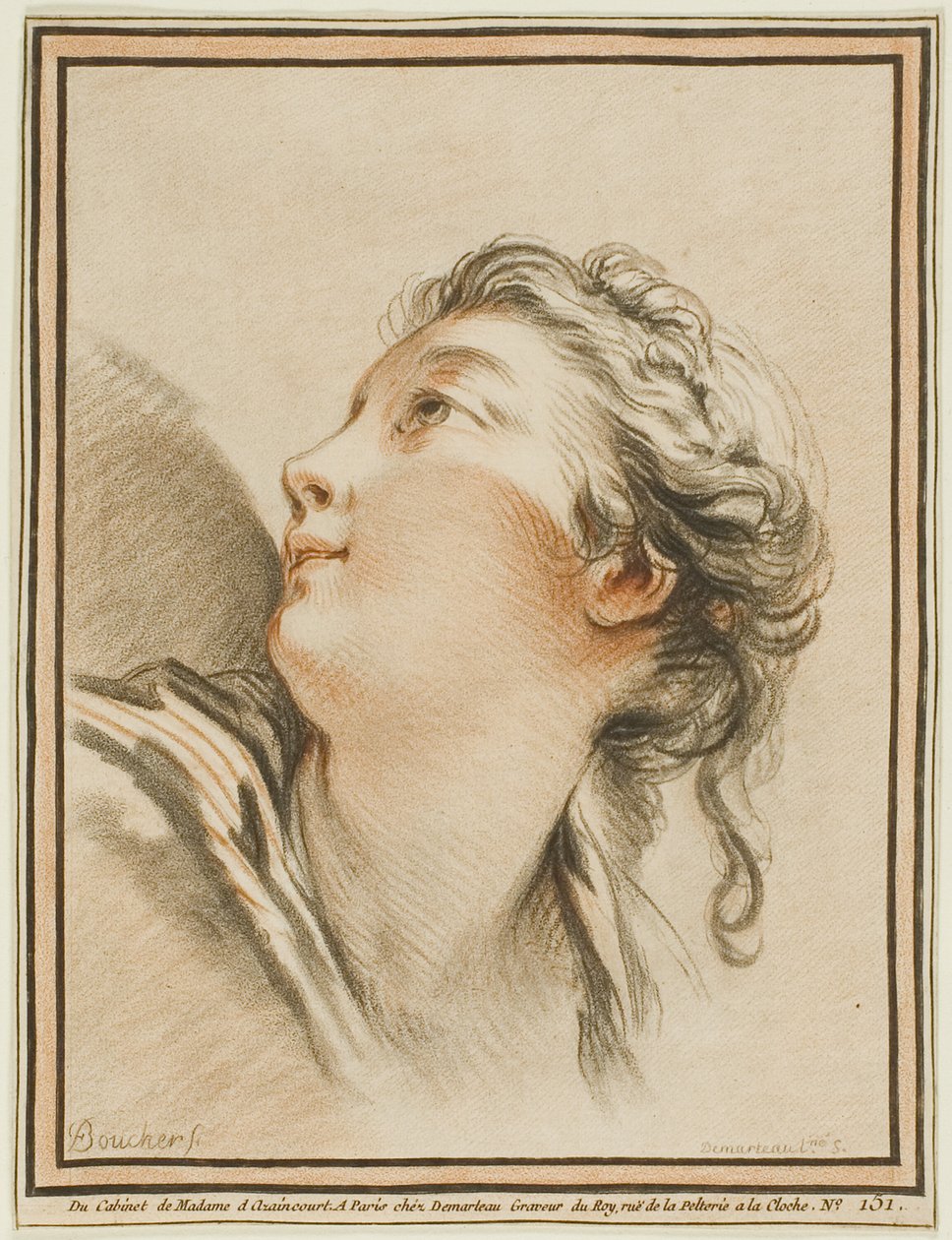 Head of a Woman by Gilles Demarteau