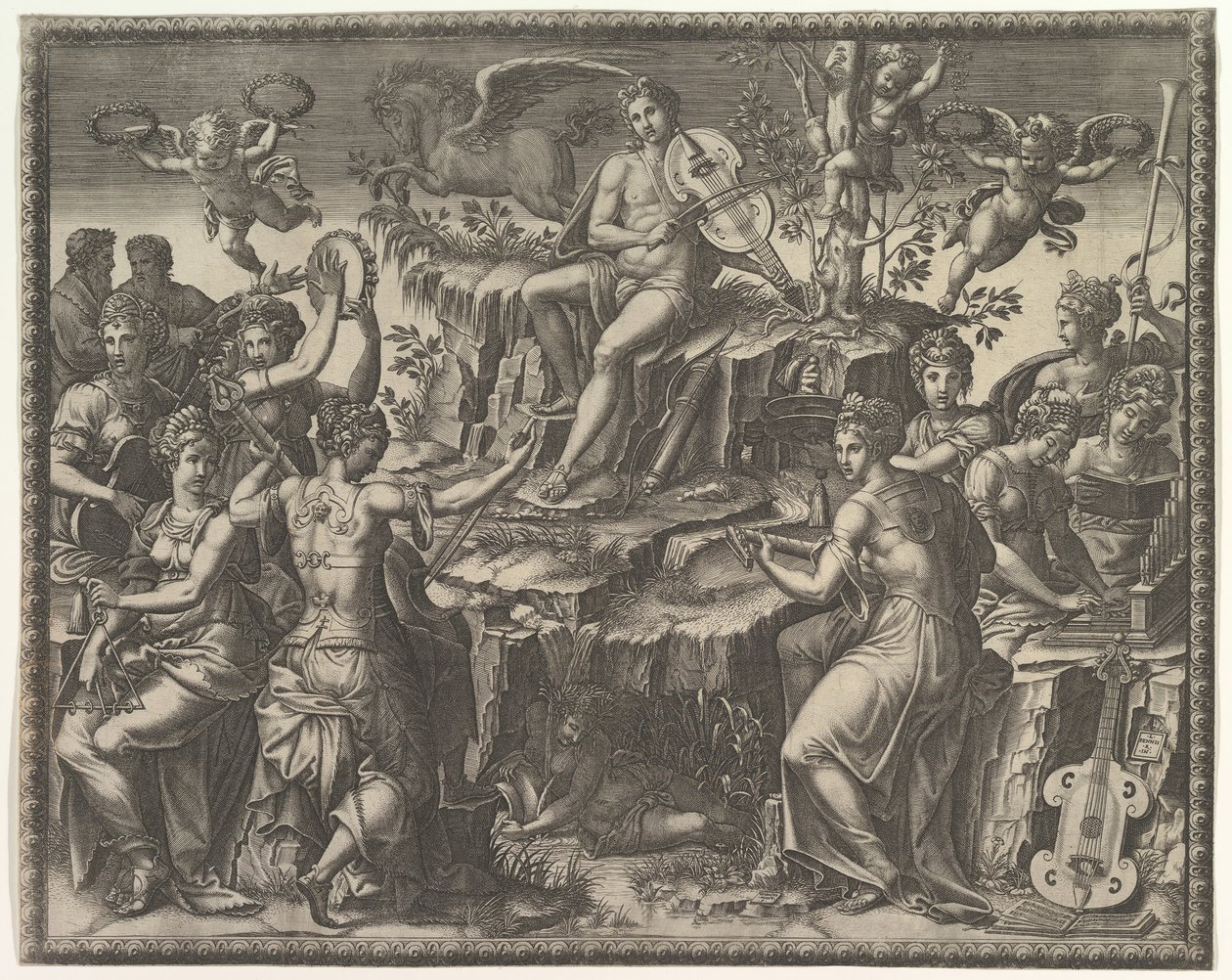 Apollo and the Muses by Giorgio Ghisi