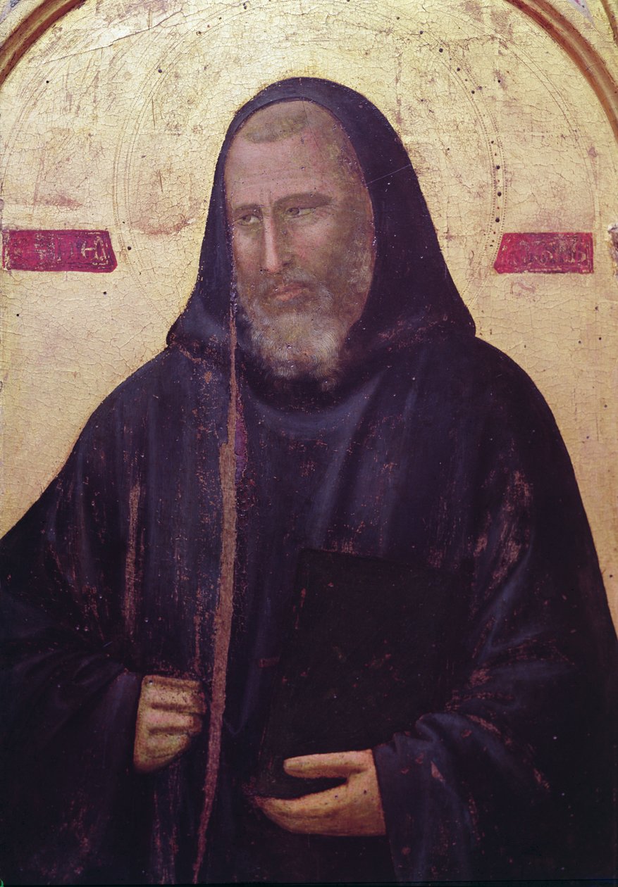 St. Benedict, Far Right Panel of the Badia Altarpiece, c.1301 (detail) by Giotto di Bondone