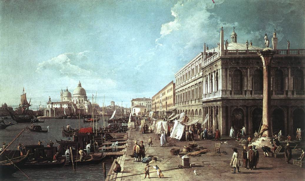 The Molo with the Library and the Entrance to the Grand Canal by Giovanni Antonio Canal