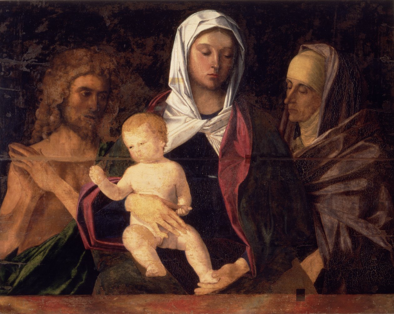 Madonna and Child with St. John the Baptist and St. Anne by Giovanni Bellini