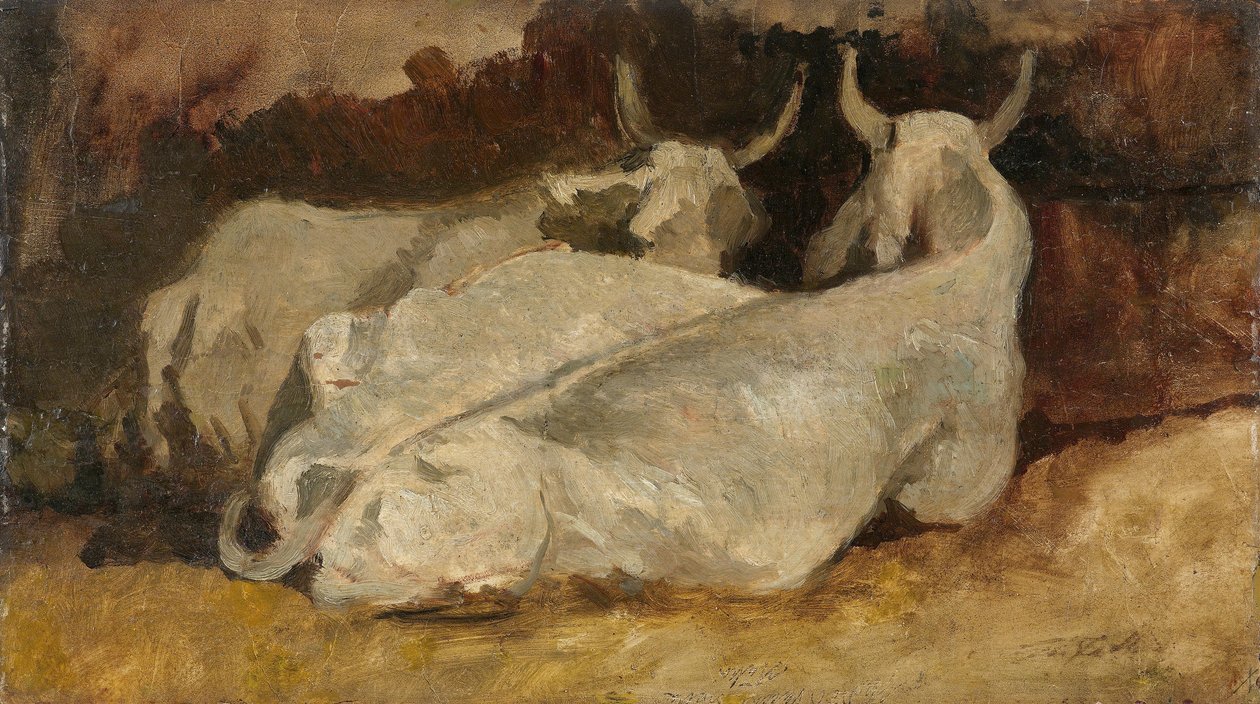 Lying Cows by Giovanni Fattori