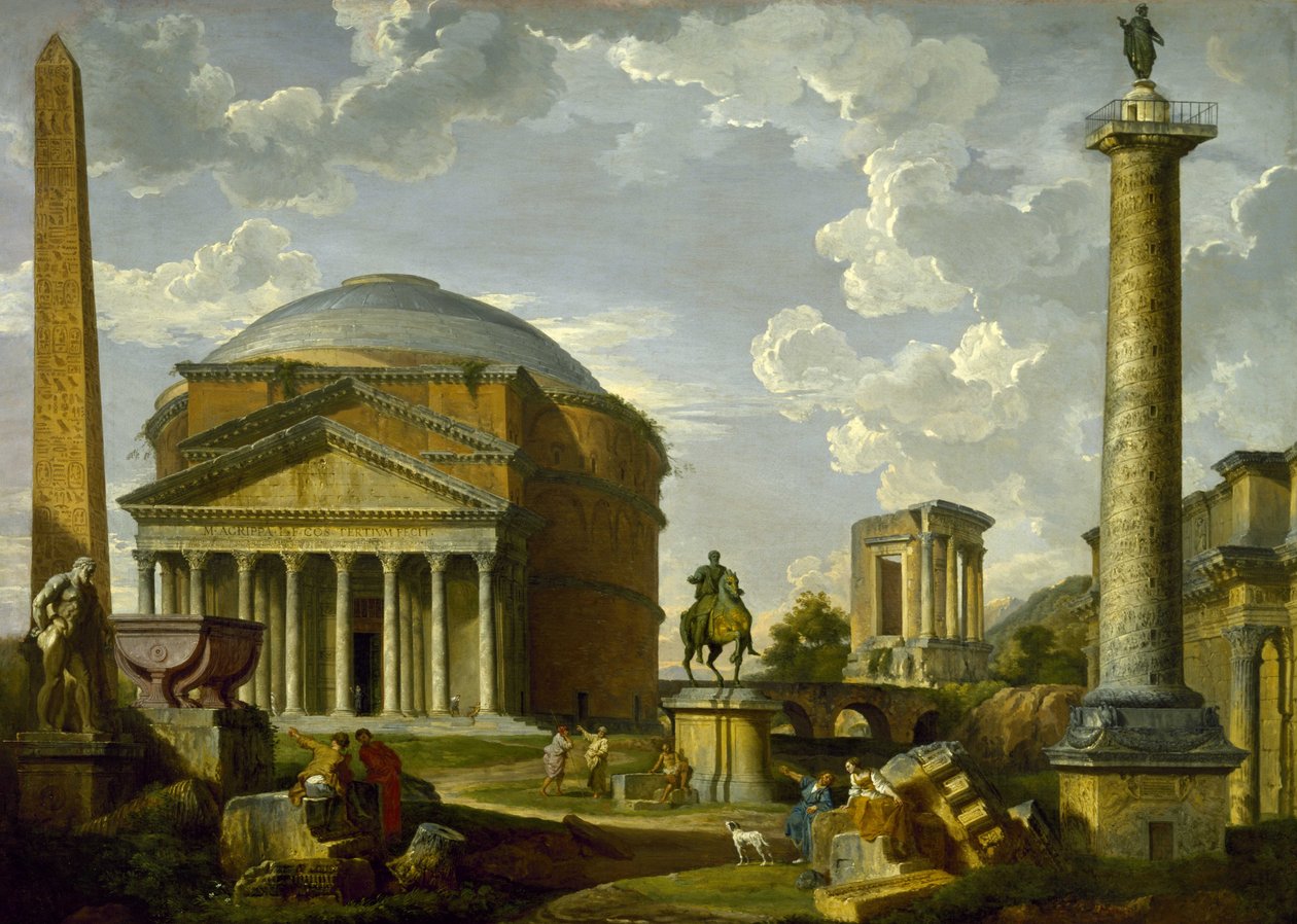 Fantasy View with the Pantheon and Other Monuments of Ancient Rome by Giovanni Paolo Pannini