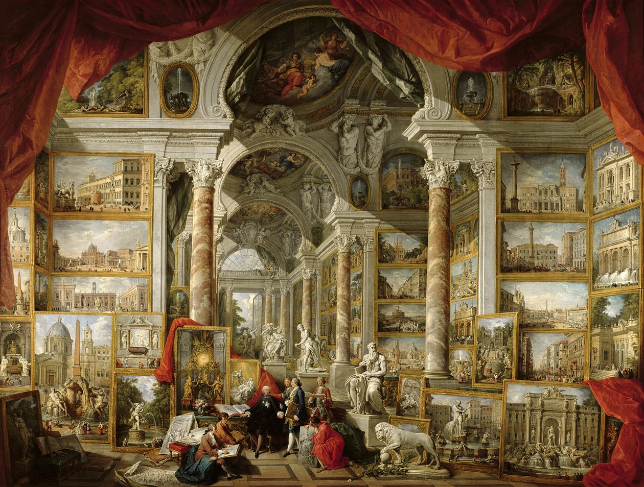 Gallery with Views of Modern Rome, 1759 by Giovanni Paolo Pannini