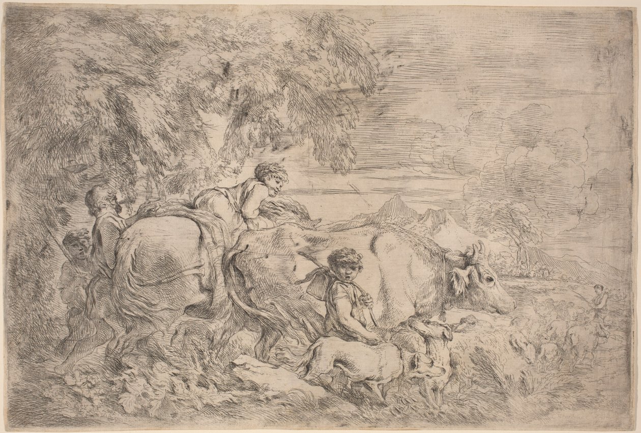 Shepherds Following Their Flock by Giovanni Benedetto Castiglione