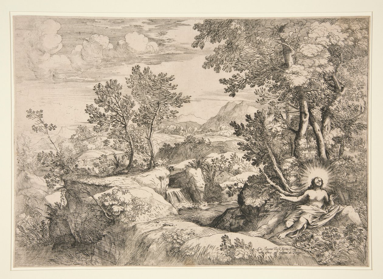 Mary Magdalene in a Landscape by Giovanni Francesco Grimaldi