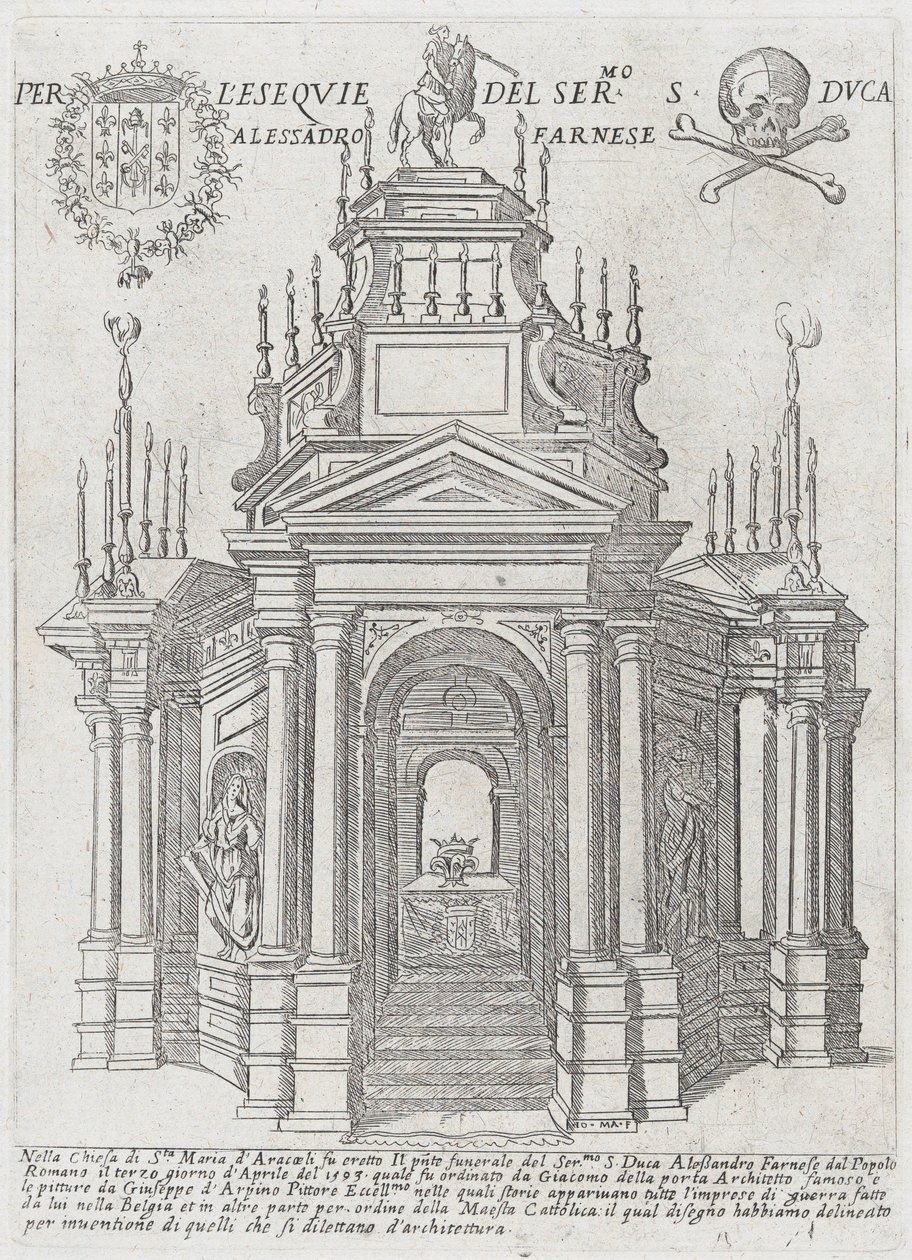 Catafalque for Duke Alessandro Farnese by Giovanni Maggi