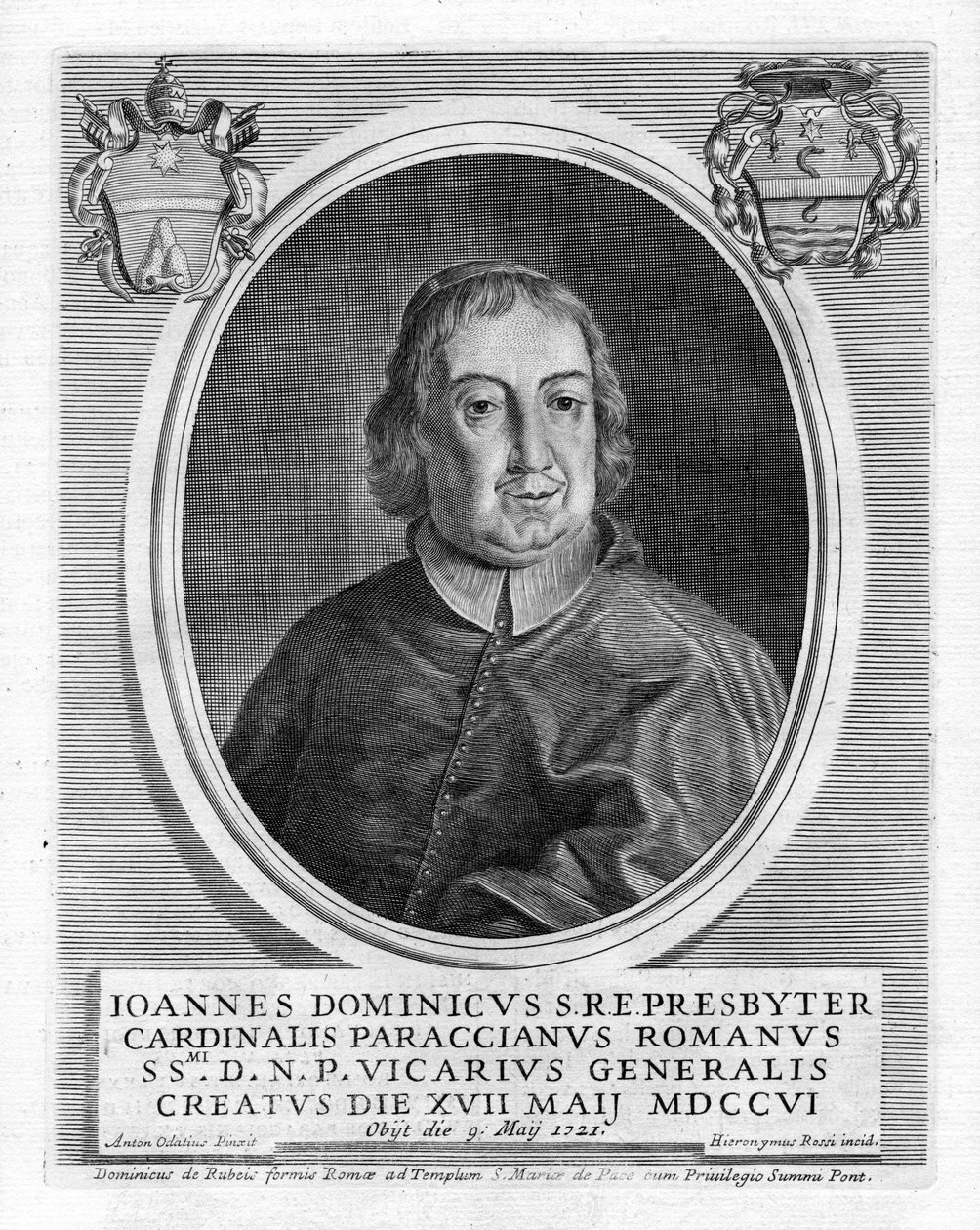 Engraved portrait by Girolamo Rossi