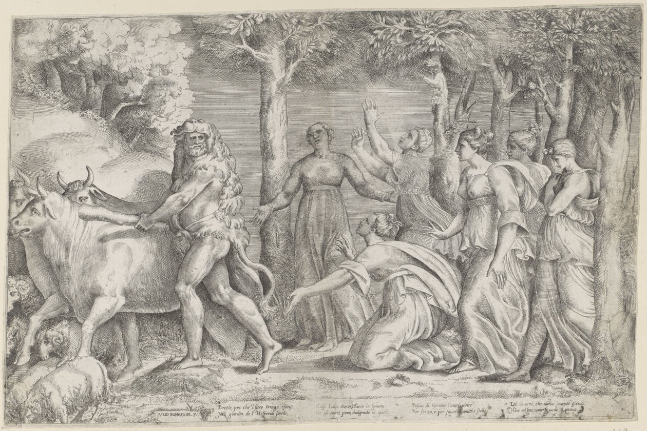 Hercules Steals the Cattle of Geryon by Giulio Bonasone