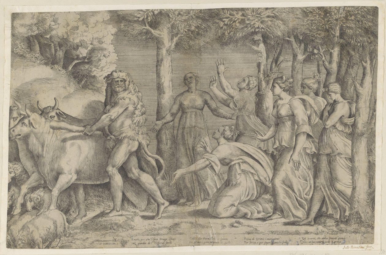 Hercules Steals the Cattle of Geryon by Giulio Bonasone