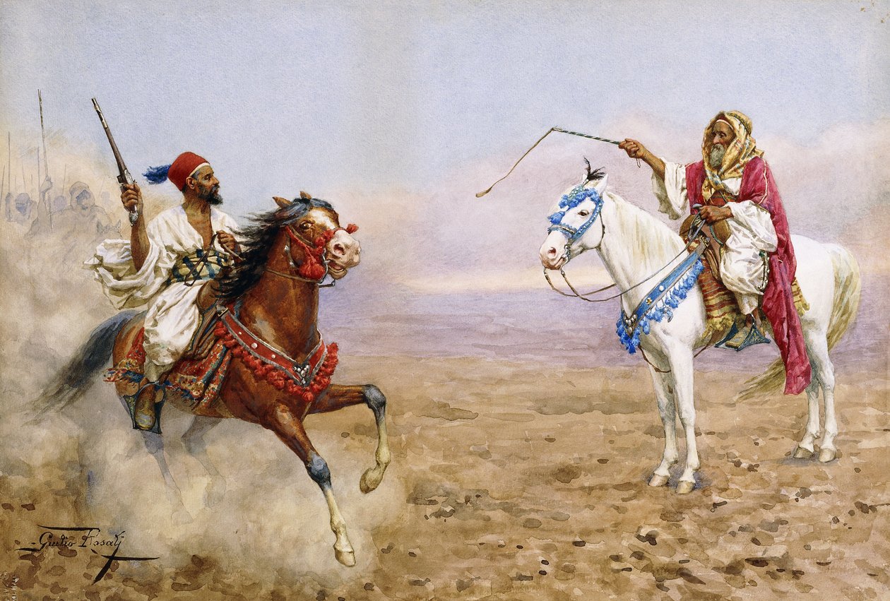 Arab Horsemen by Giulio Rosati