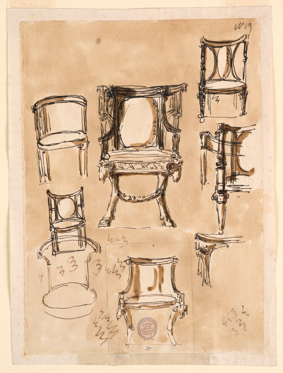 Designs for Chairs by Giuseppe Barberi