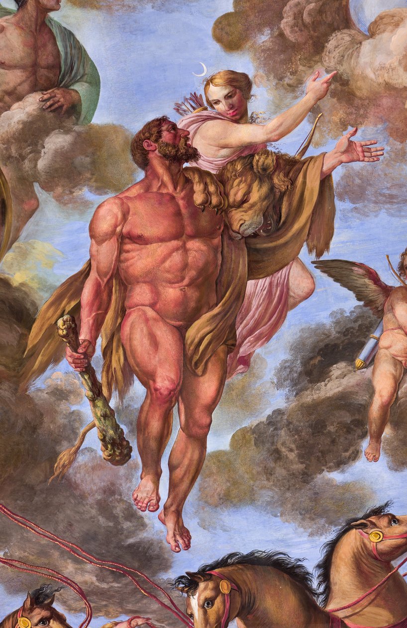 Detail representing Artemis, Apotheosis of Hercules by Giuseppe Velasco