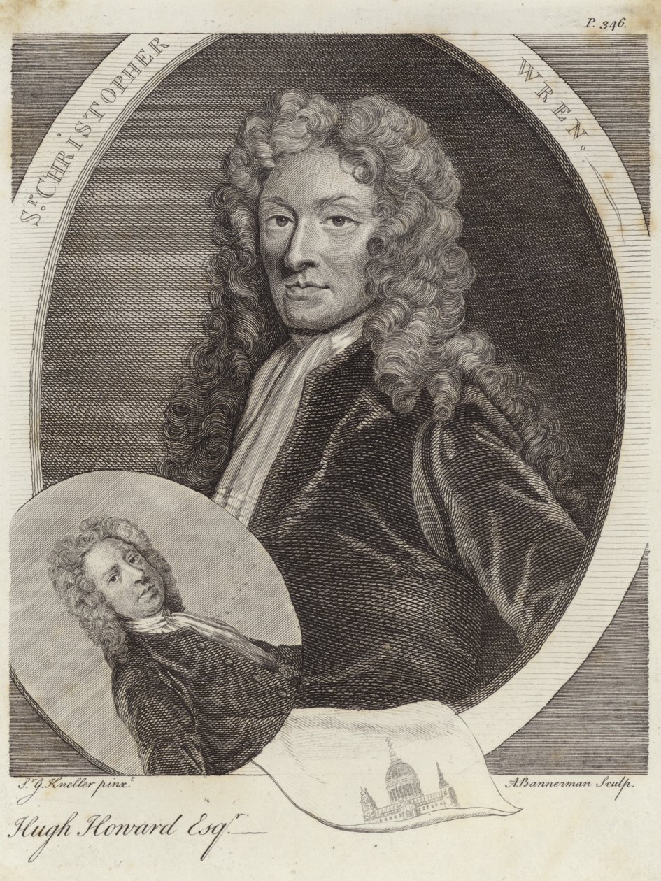 Sir Christopher Wren and Hugh Howard by Godfrey Kneller