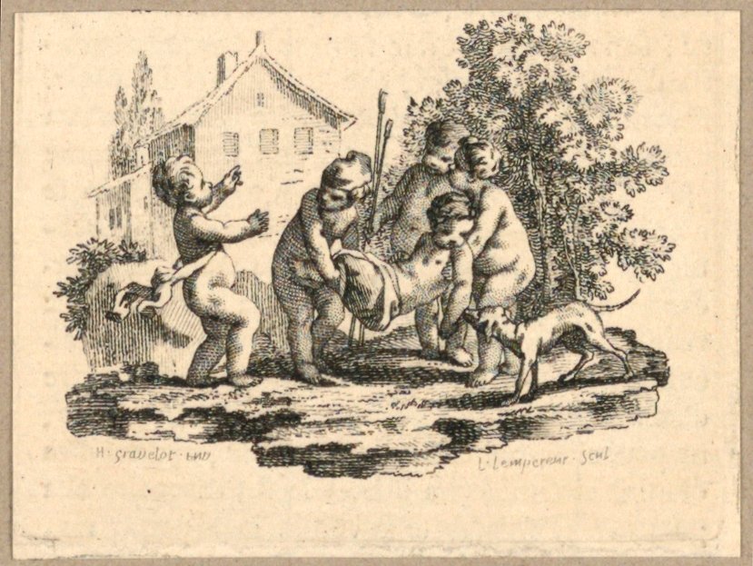 A Wounded Child by Gravelot